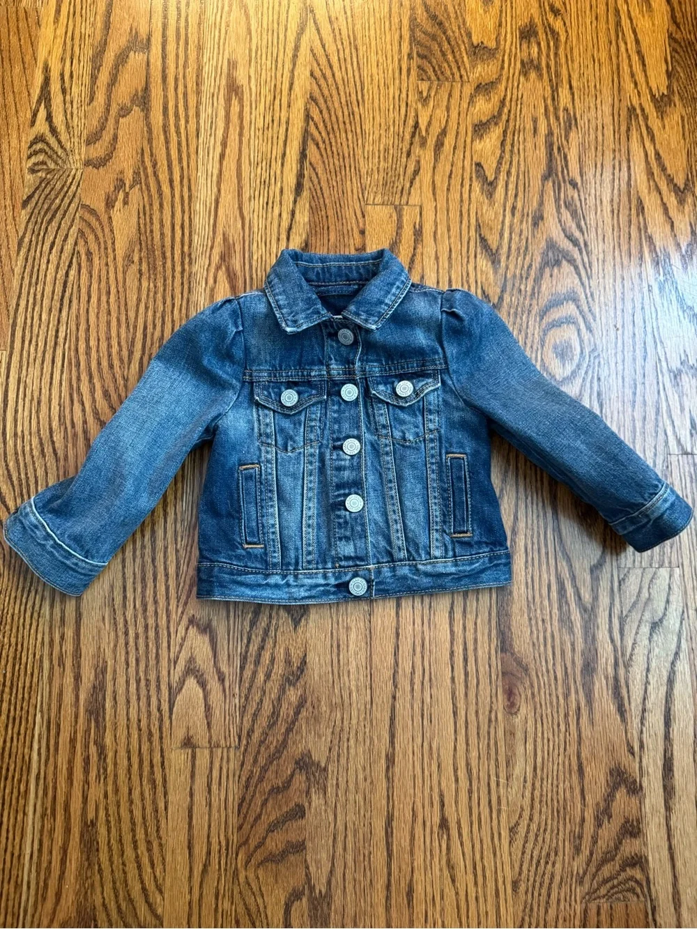GAP Kids Denim Jacket with Minnie Mouse Patch - Blue, Red, Black